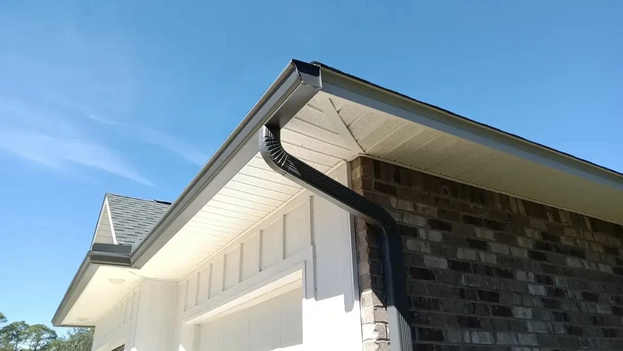 Seamless aluminum gutter installation by Lakeway Roofing